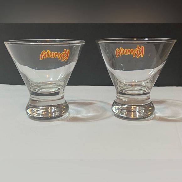 Kahlua Martini Cocktail Low Ball Shot Glasses Set of 2 Gift idea - Picture 7 of 9